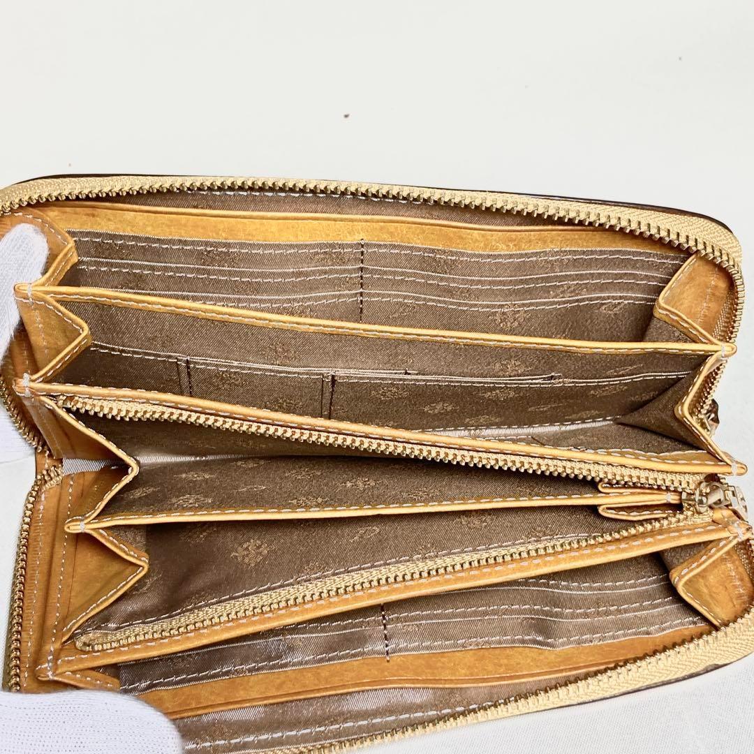 【極美品】 Dakota ラウンドジップ　長財布 金具　刻印　コラッジョ 茶