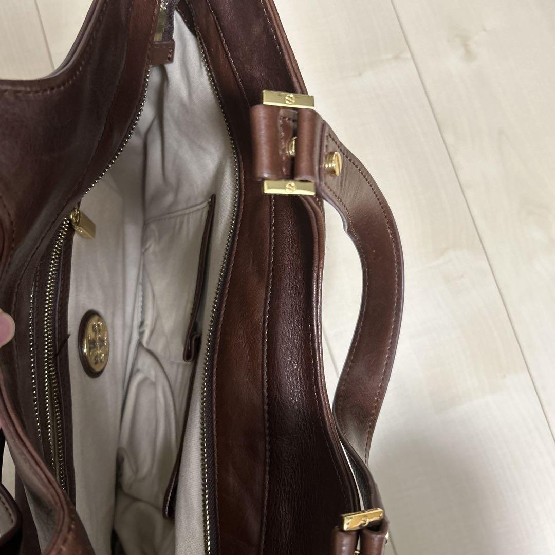 Tory Burch ブラウンレザートートバッグ ブラウン 袋付き
