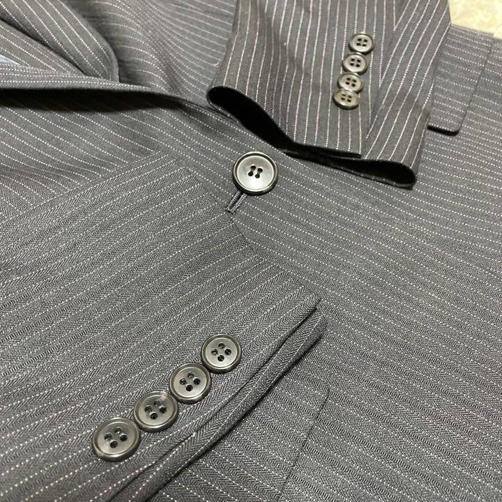 ませんので⒝ 極美品 黒 ストライプ シルク混 DiMLr-m39655333628 アンタイトル パンツスーツセットアップ カラーはブ