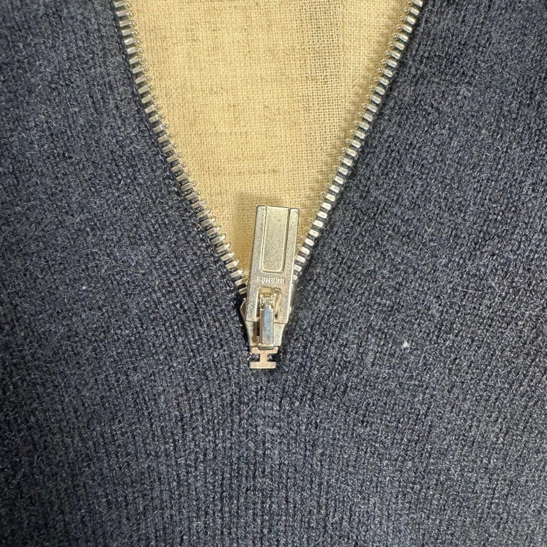 美品 HERMES cashmere100% トランプ柄 ハーフジップ ニット 美品 HERMES cashmere100% トランプ柄 ハーフジップ ニット