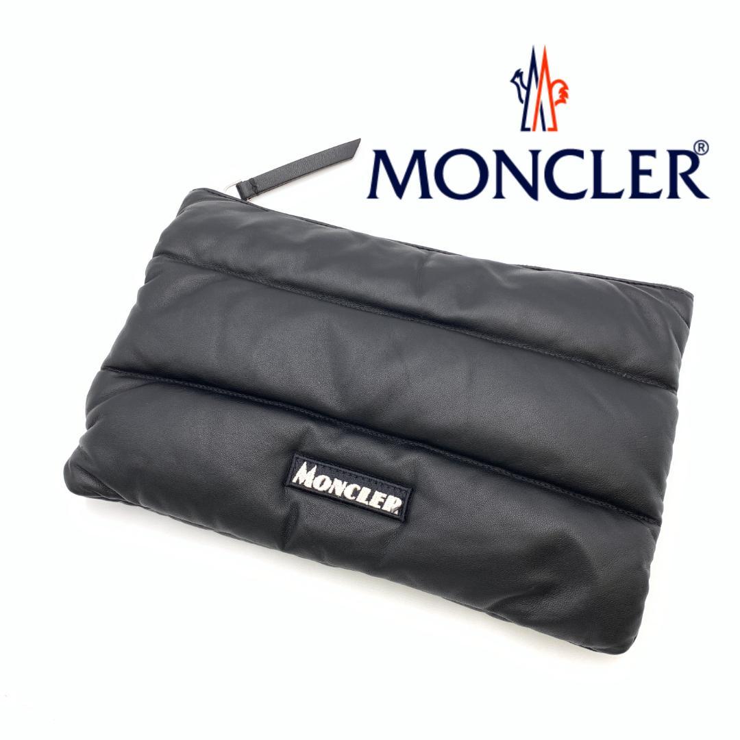 MONCLER POUCH モンクレール ラムレザー ダウン クラッチ バッグ