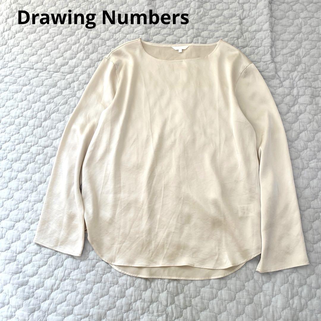 Drawing Numbers サテンボートブラウス ベージュ