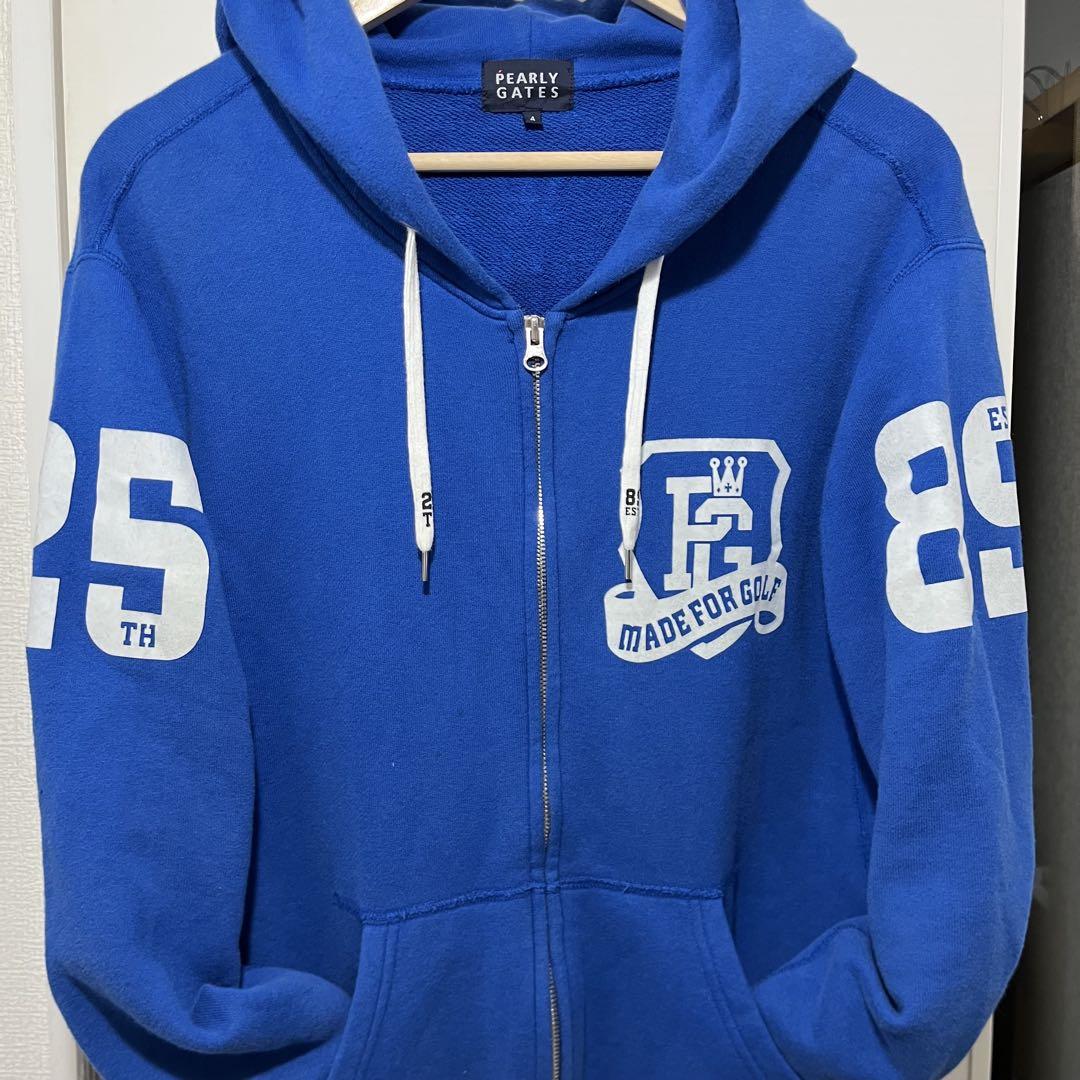 PEARLY GATES 青ブルーパーカー ４（M）サイズ 刺繍ロゴあり