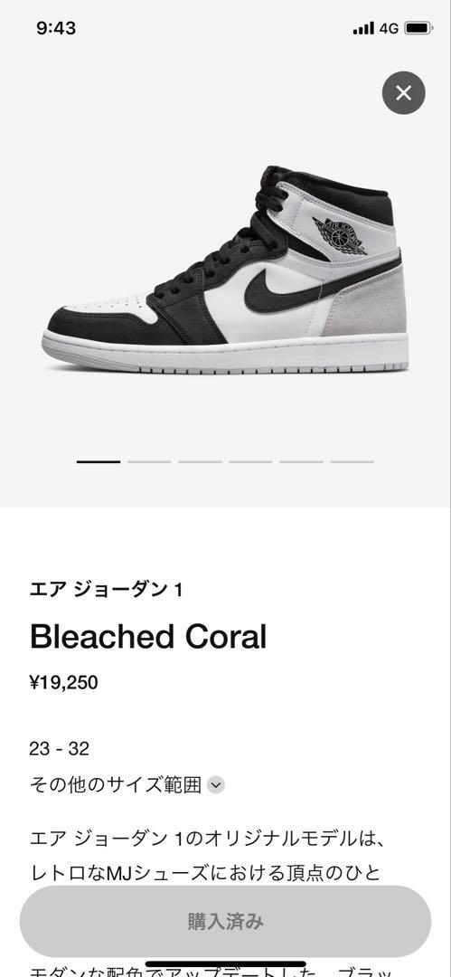 シューズ(男性用) NIKE Air Jordan 1 Bleached Coral
