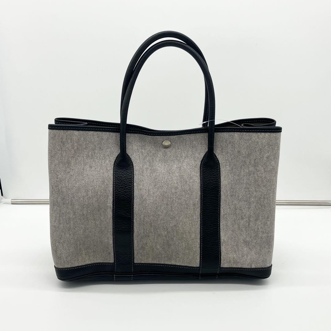 HERMES ガーデンパーティPM ◻︎F刻印 トートバッグ グレー ブラック