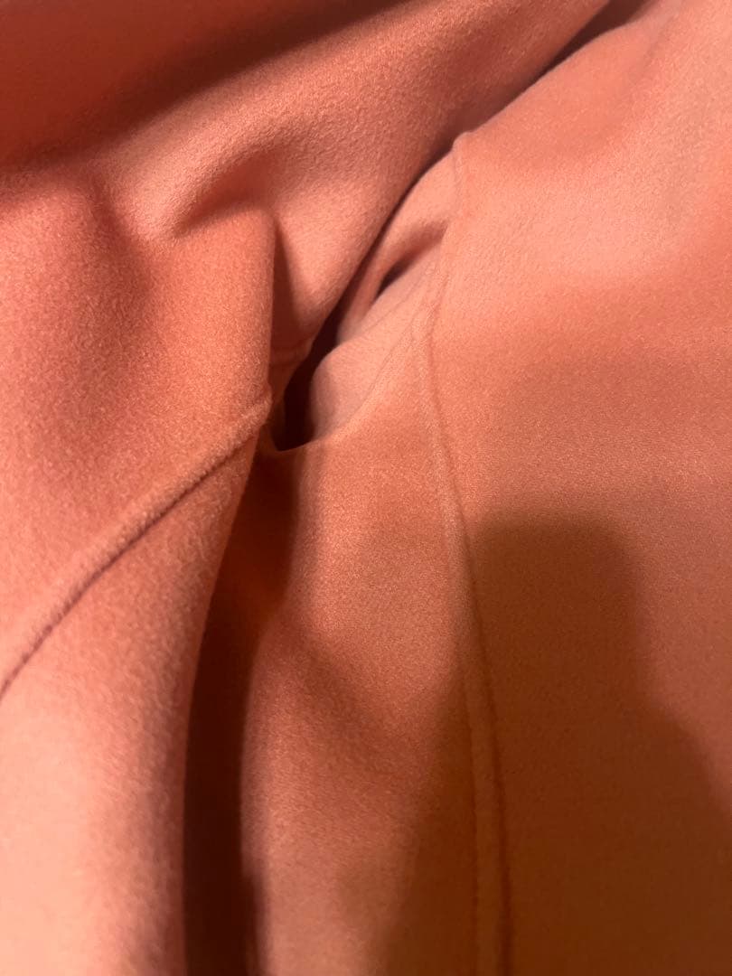 美品‘SMaxMara フード付きベルテッドコート ピンク 38コート ウール 美品‘SMaxMara フード付きベルテッドコート ピンク 38コート ウール