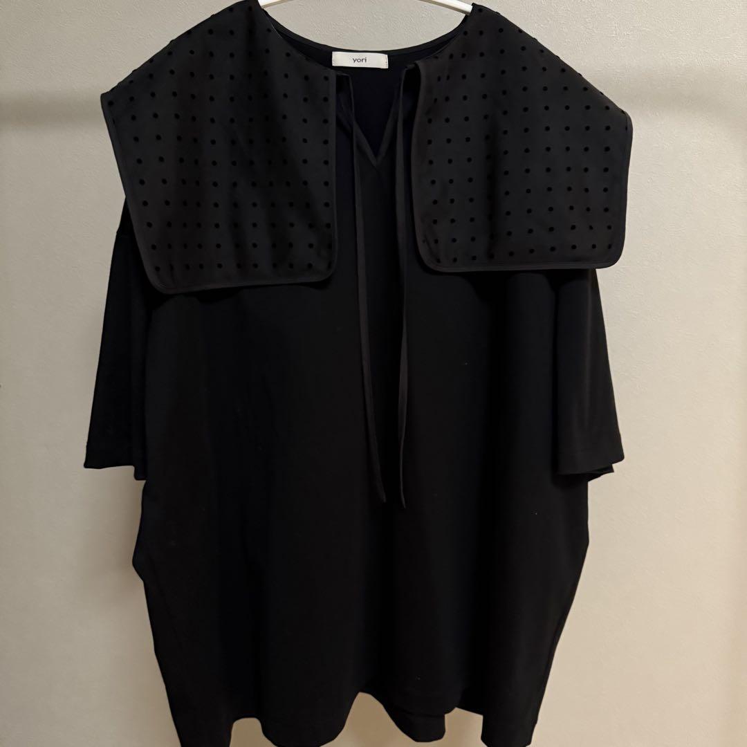 yori フロッキードットカラーtee トップス　tシャツ