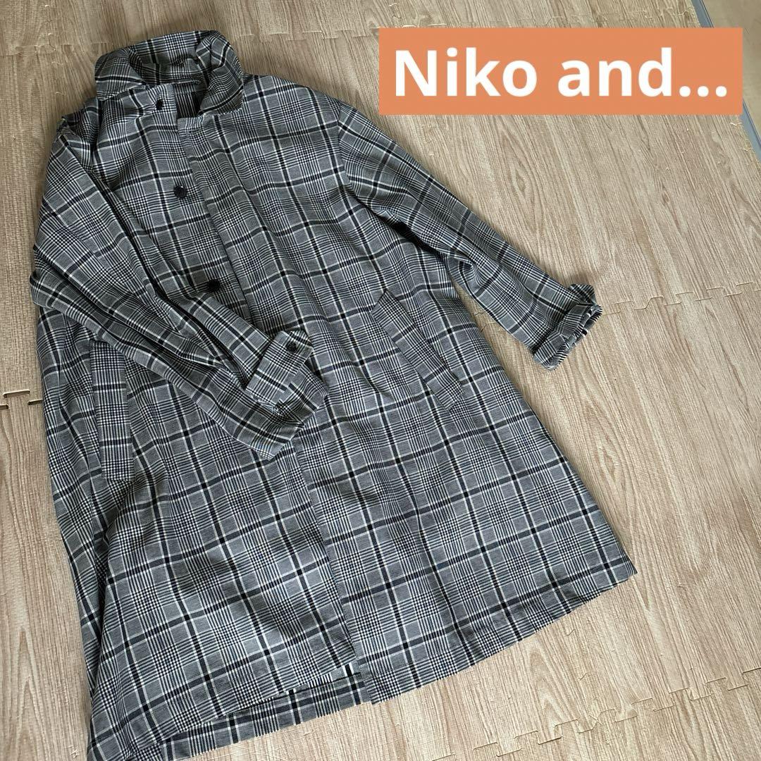 Niko and… ニコアンド チェック柄 コート メンズ