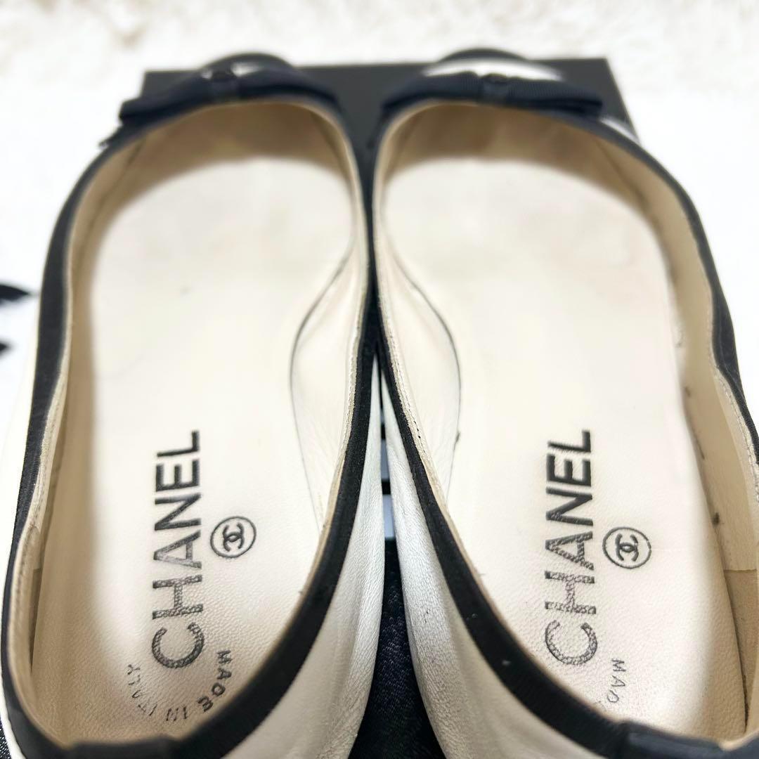 【高級】CHANEL シャネル バレエシューズ パンプス リボン