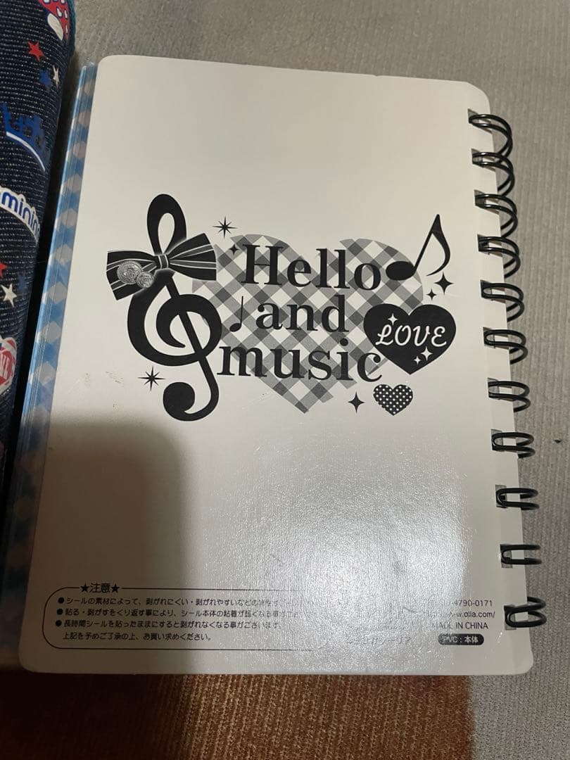 平成レトロ　女児　デニム　システム手帳　シール帳　バインダー　犬