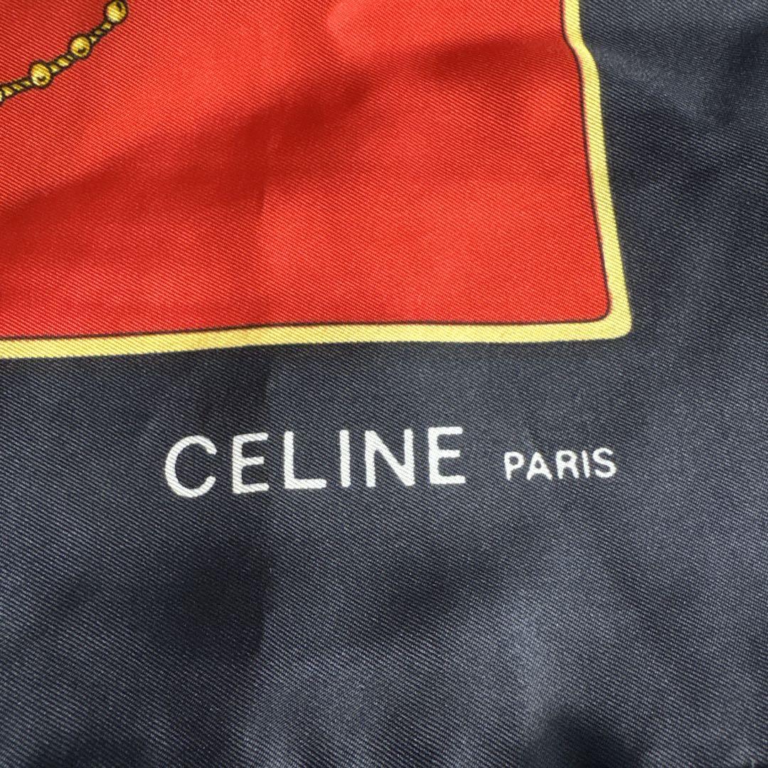CELINE　オールドセリーヌ　馬車　大判スカーフ　シルク100%　ヴィンテージ セリーヌ 馬車柄 シルク スカーフ ヴィンテージ - メルカリ