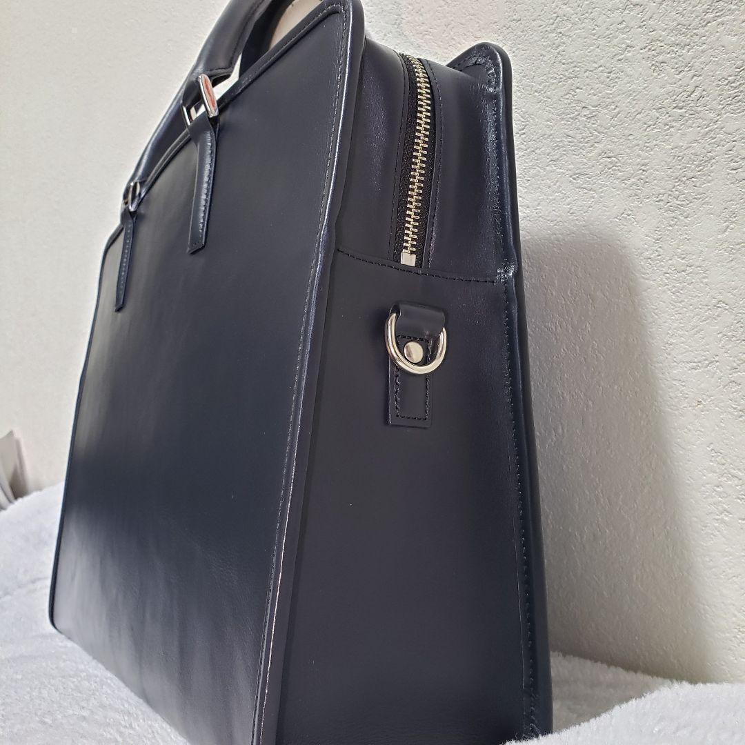 新品✨2 ビジネスレザーファクトリー ビジネスバッグ ブラックネイビー本革