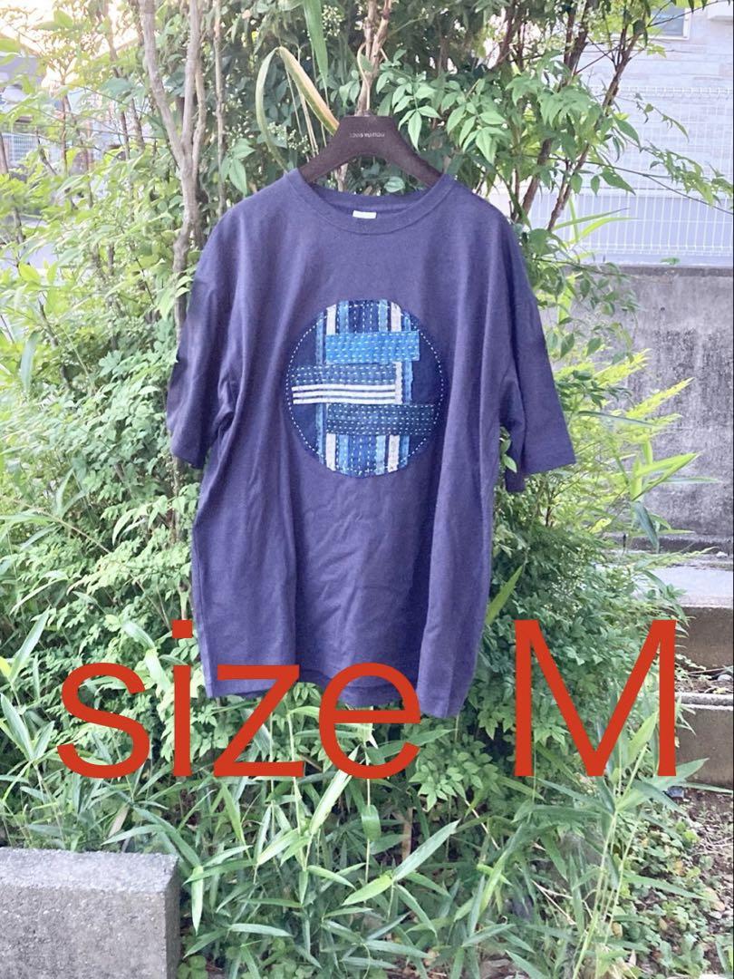 909 襤褸　tシャツ 古布　リメイク　藍染　パッチワーク　刺し子　オリジナル