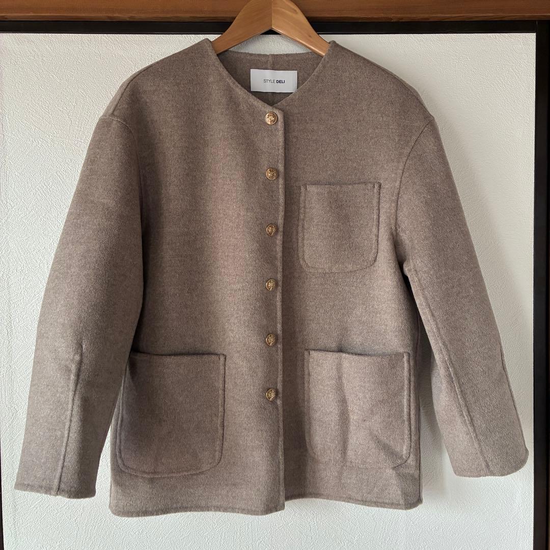 スタイルデリ ウールカシミヤリバーコートジャケットM STYLE DELI