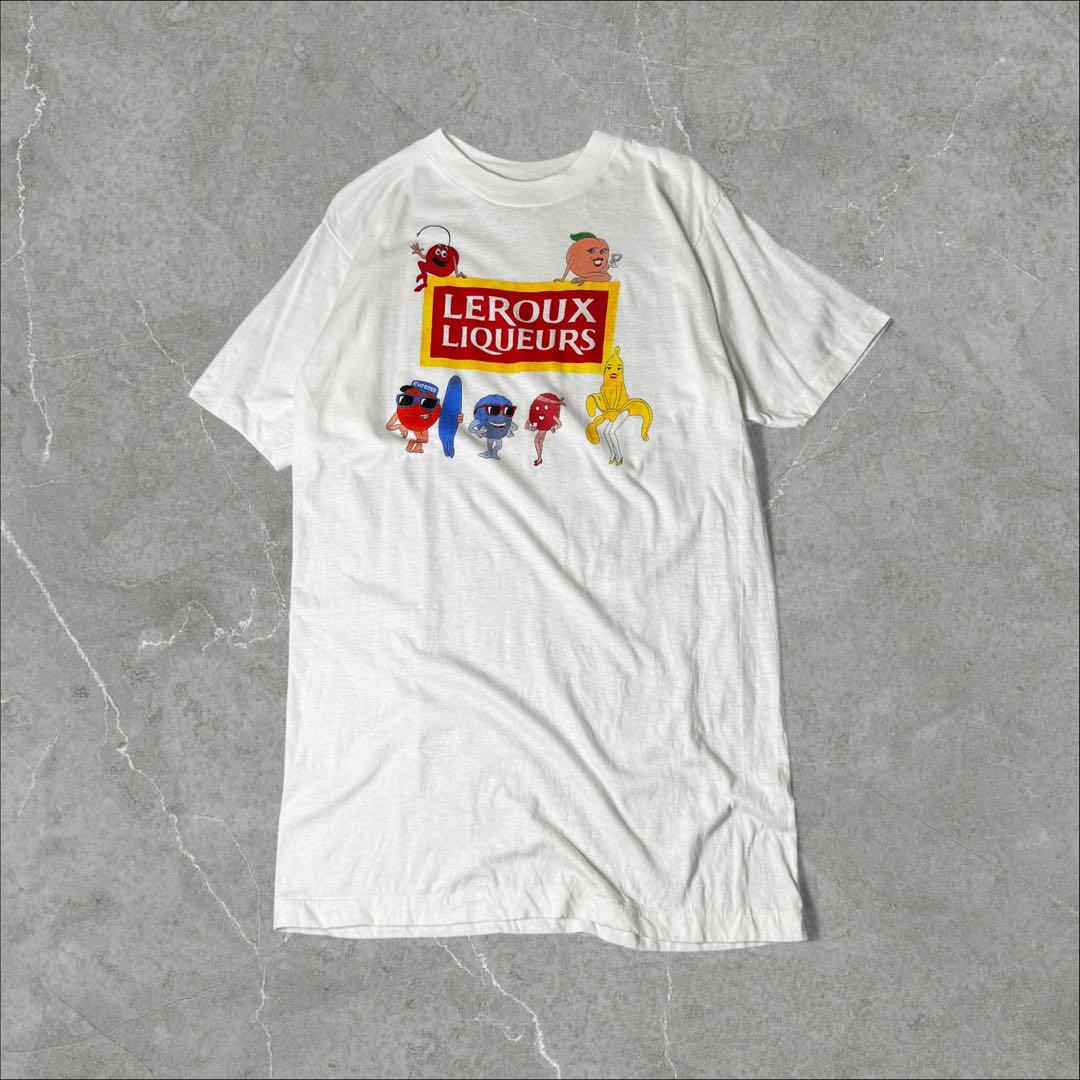 80s iE シングル LEROUX LIQUEURS 果物 フルーツ Tシャツ