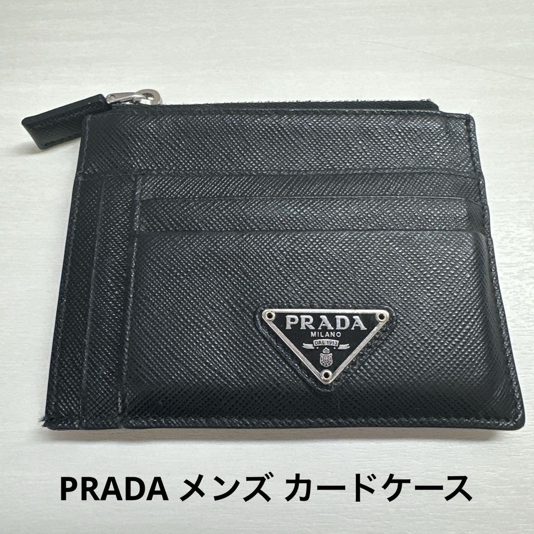 プラダ サフィアーノレザー カードケース PRADA ブラック サフィアーノレザー カードケース - メルカリ
