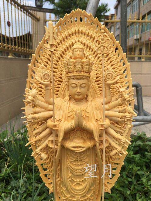 いします 稀少珍品 商売繁盛 細工精彫 仏師彫り 0Y7ml-m39729455799 千手観音菩薩 供養品 木彫仏像 カテゴリー