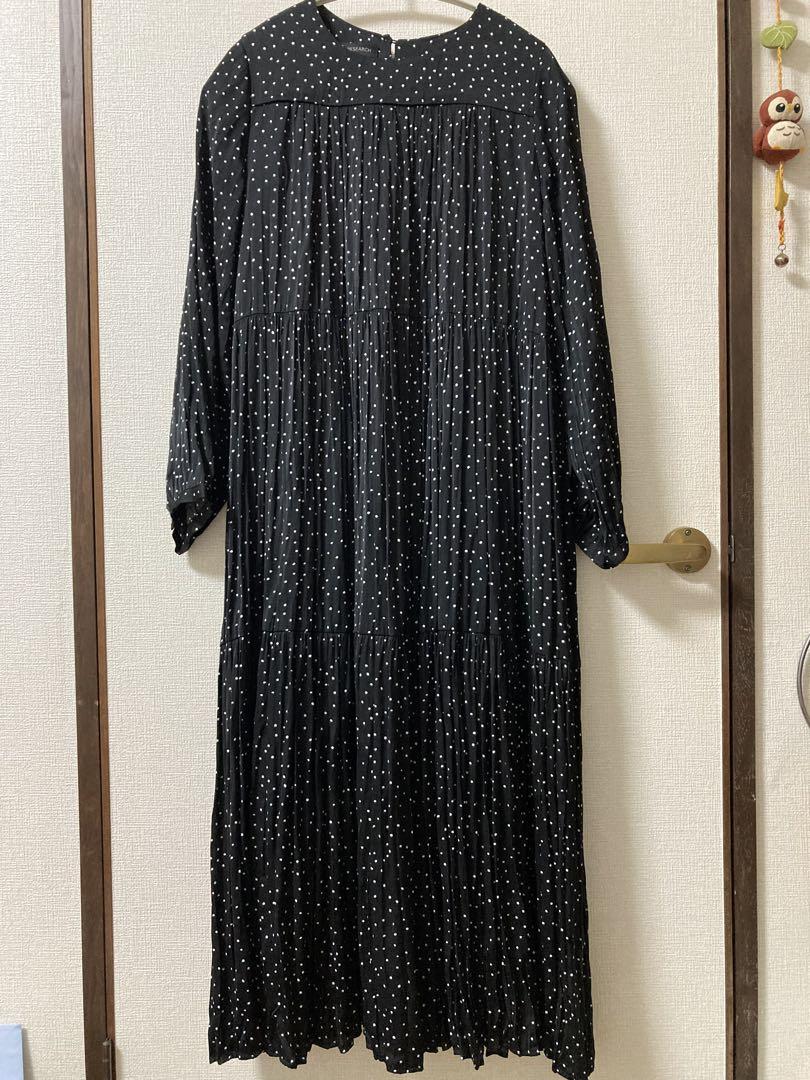 URBAN RESEARCH 黒白ドット ロングワンピース