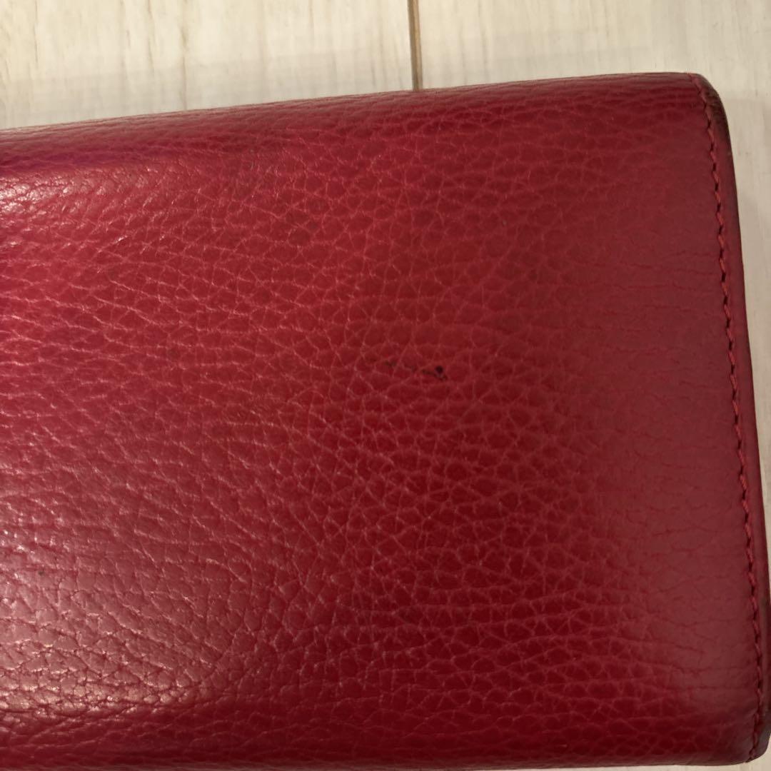 グッチ プチマーモント レザー長財布 赤