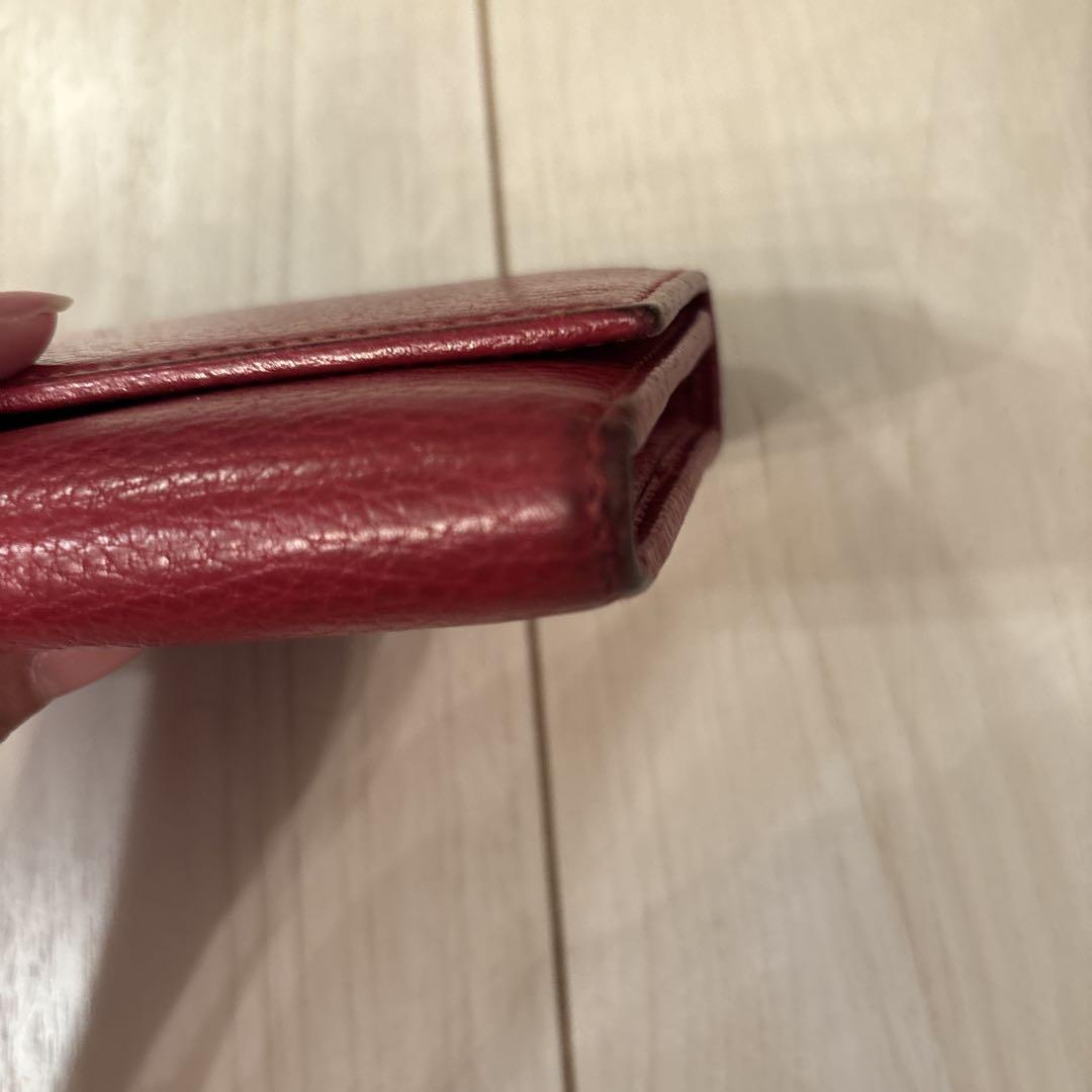 グッチ プチマーモント レザー長財布 赤