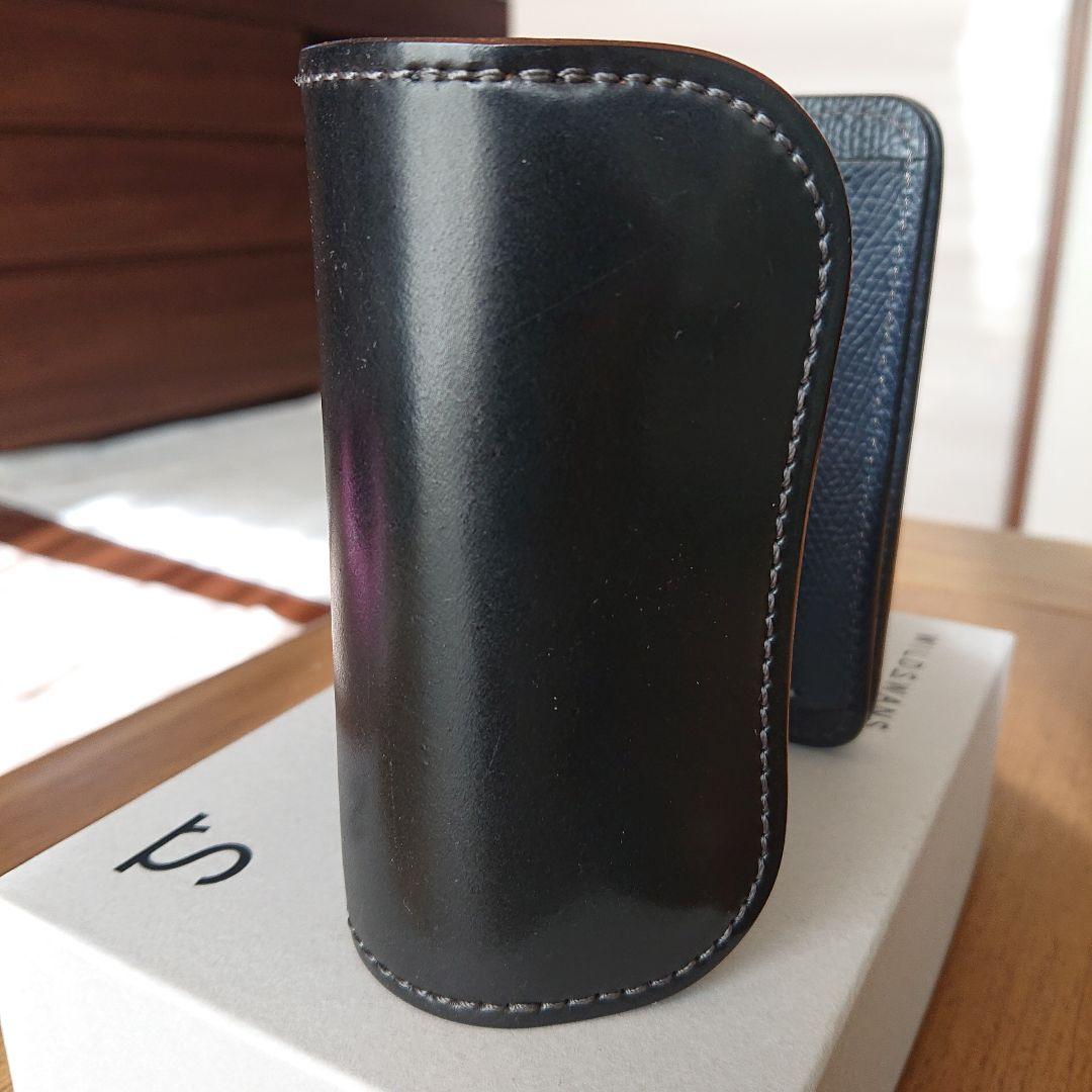 クロクス ENO ブラック シェルコードバン三つ折り財布