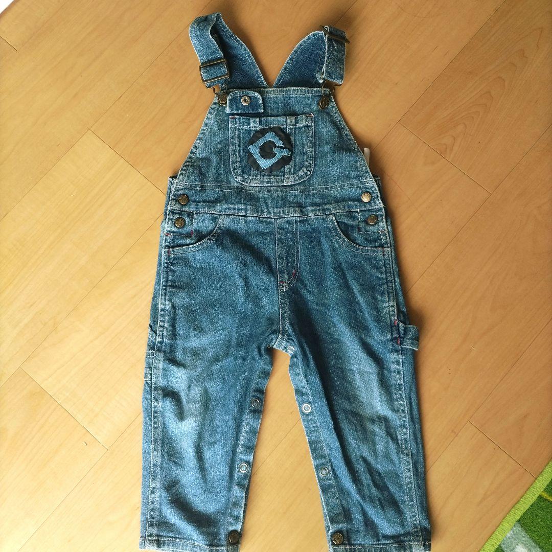 刺繍付きデニムオーバーオール 花と波模様の刺繍入りデニムオーバーオール - ブルー | ZARA