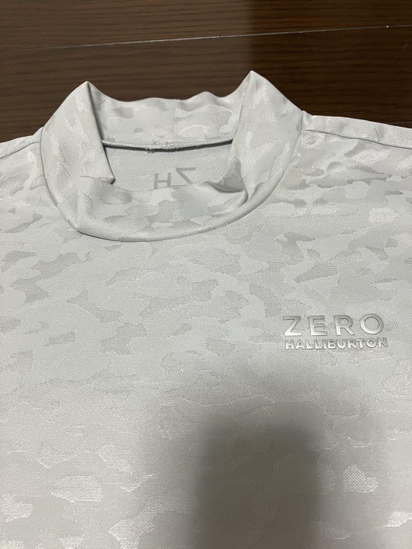 ゼロハリバートンゴルフ モックネックシャツ 半袖 M シルバーグレー