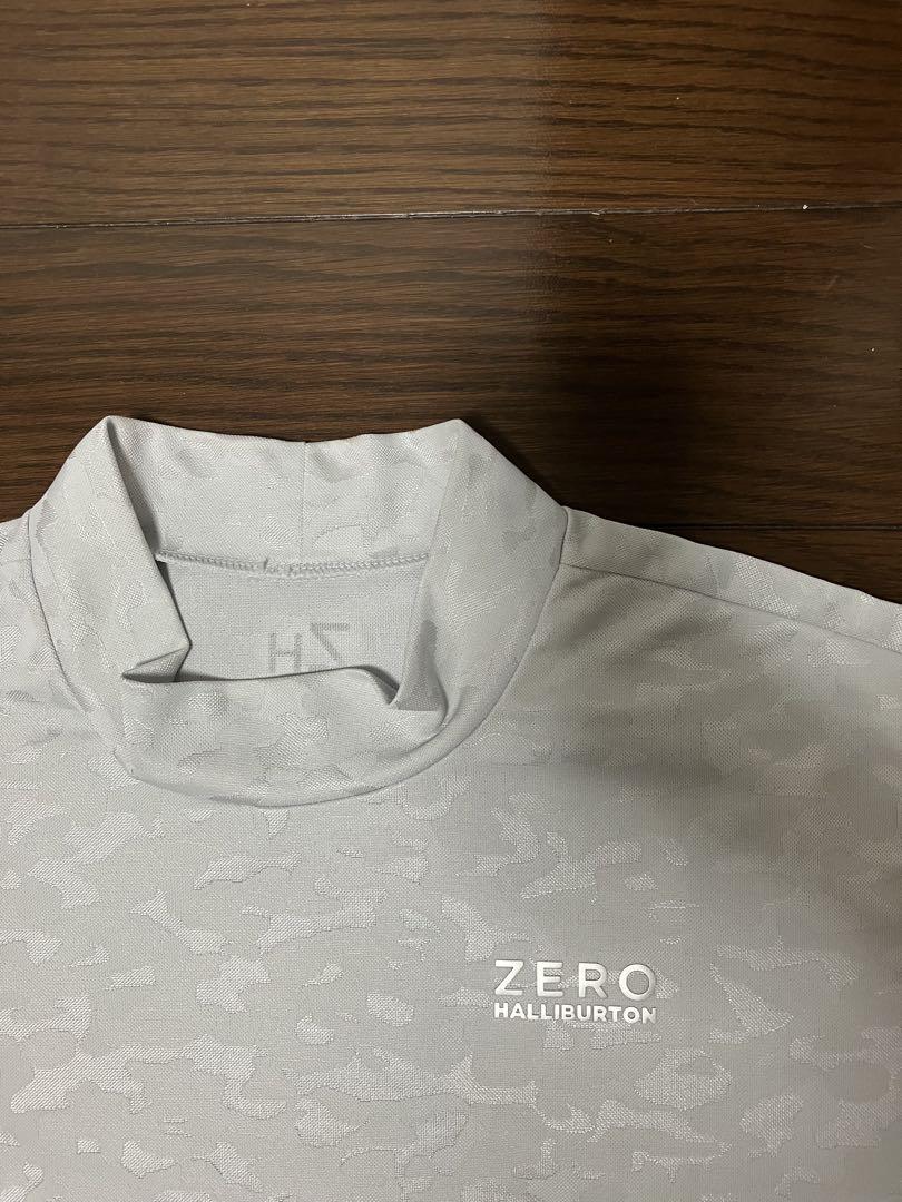 ゼロハリバートンゴルフ モックネックシャツ 半袖 M シルバーグレー