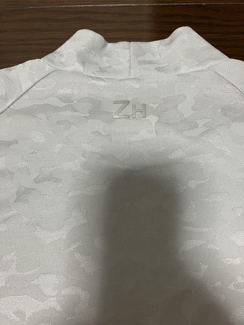 ゼロハリバートンゴルフ モックネックシャツ 半袖 M シルバーグレー