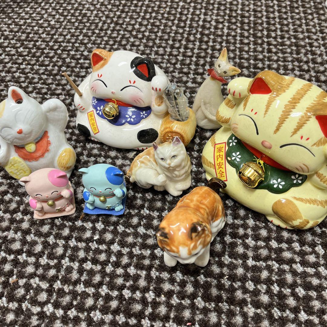 招き猫 猫フィギュア 8点セット - メルカリ