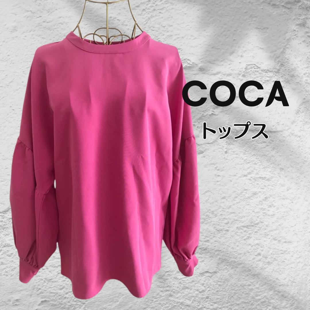 COCA】トップス パフスリーブ ピンク - メルカリ