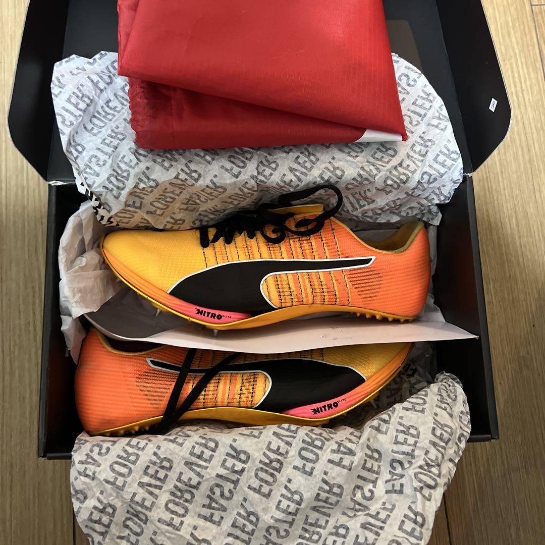 Puma スパイクシューズ オレンジ/ブラック