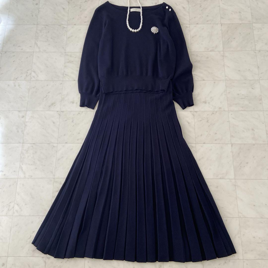 ✨極美品【anySIS】エニィスィス　セットアップスカート　セレモニー　ネイビー