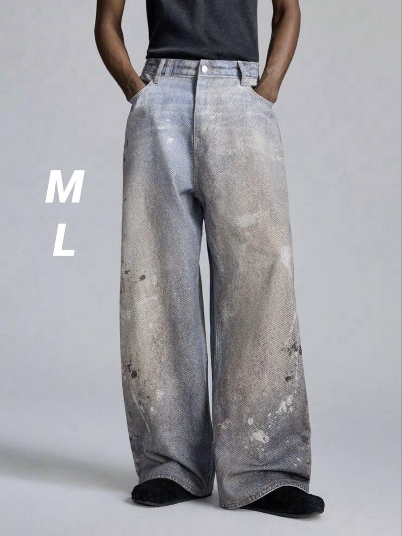 バギーデニム　menes jadedlondon acnestudios y2k acnestudios jadedlondon menes似ワイドデニムバギーデニム