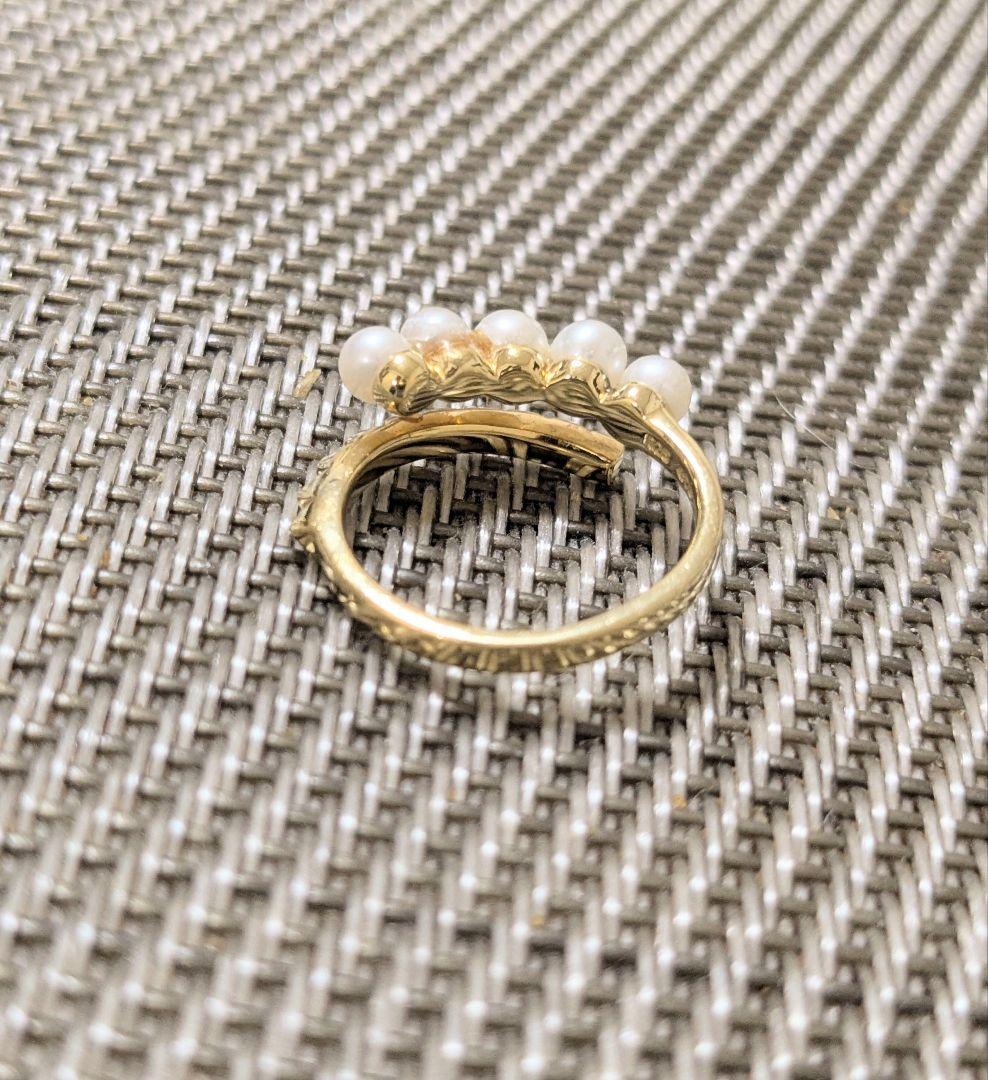 人気激安 ete パールスタッズピンキーリング sv925 イエローゴールド アクセサリー