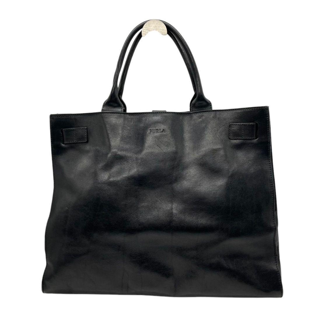 FURLA オールレザー　2way ビジネスバック　トートバック　ブラック フルラ FURLA トートバッグ ビジネスバッグ 黒 レザー A4収納 e2