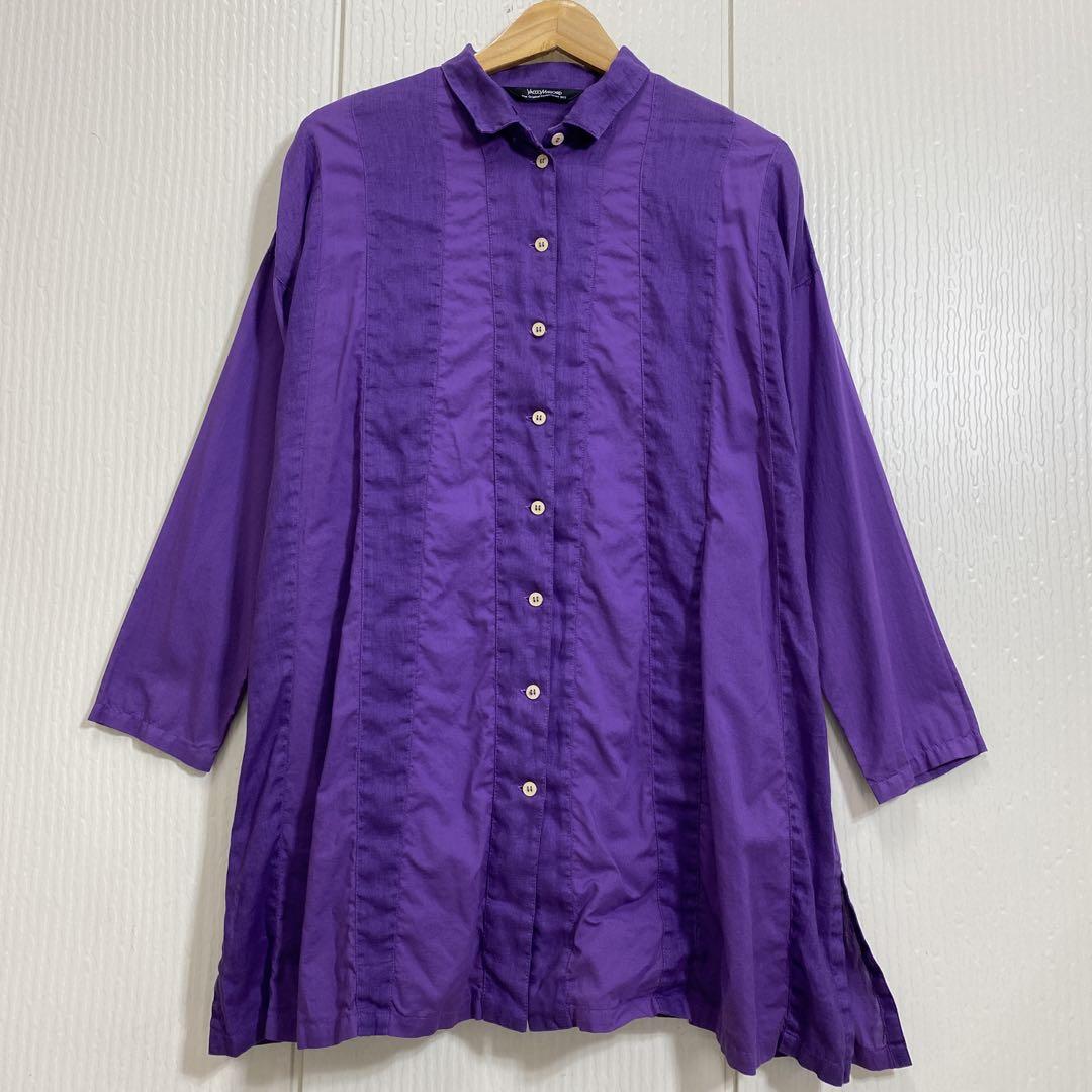 美品 YACCOMARICARD コットンリネン ロングシャツ チュニック 麻