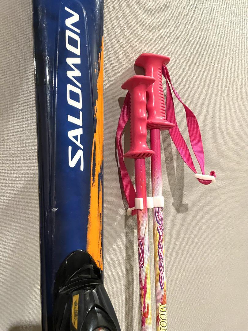 サロモン カービングスキー160cm ストック付き 軽くてラクラク ウィンタースポーツ