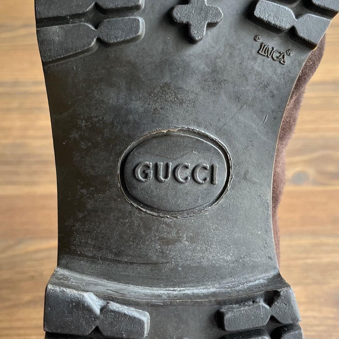 ITALY製 GUCCI ホースビットローファー 茶銀 41 E 25.5