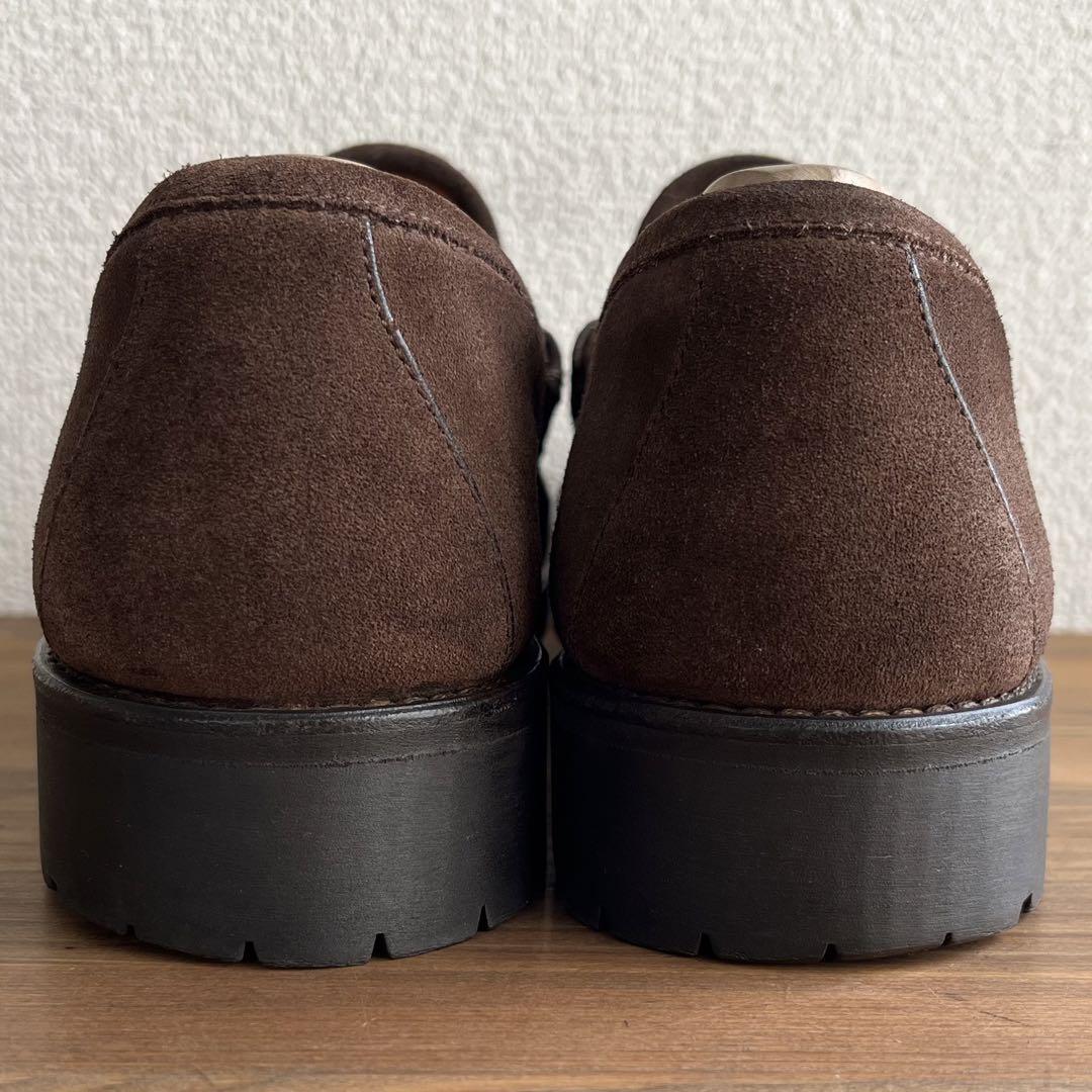 ITALY製 GUCCI ホースビットローファー 茶銀 41 E 25.5