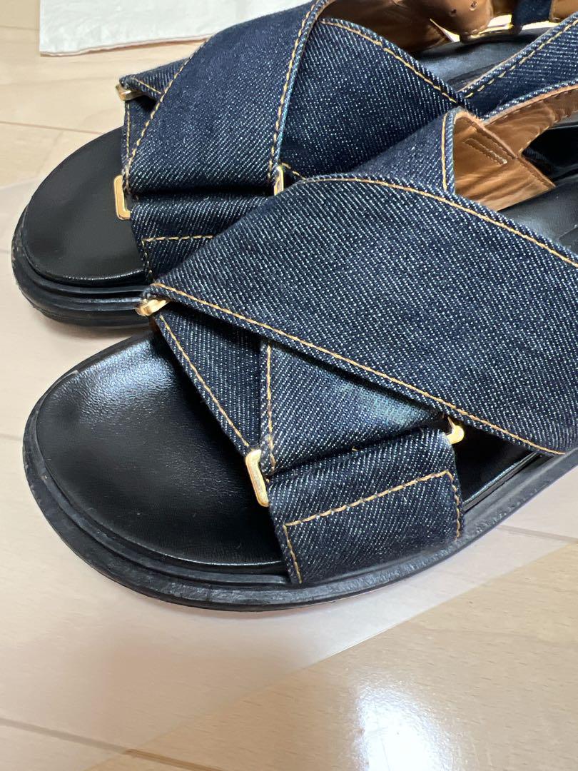 関税込【MARNI】クロスストラップ デニムサンダル468 MARNI クロスストラップデニムサンダル 37 ⭐︎日曜日まで限定価格