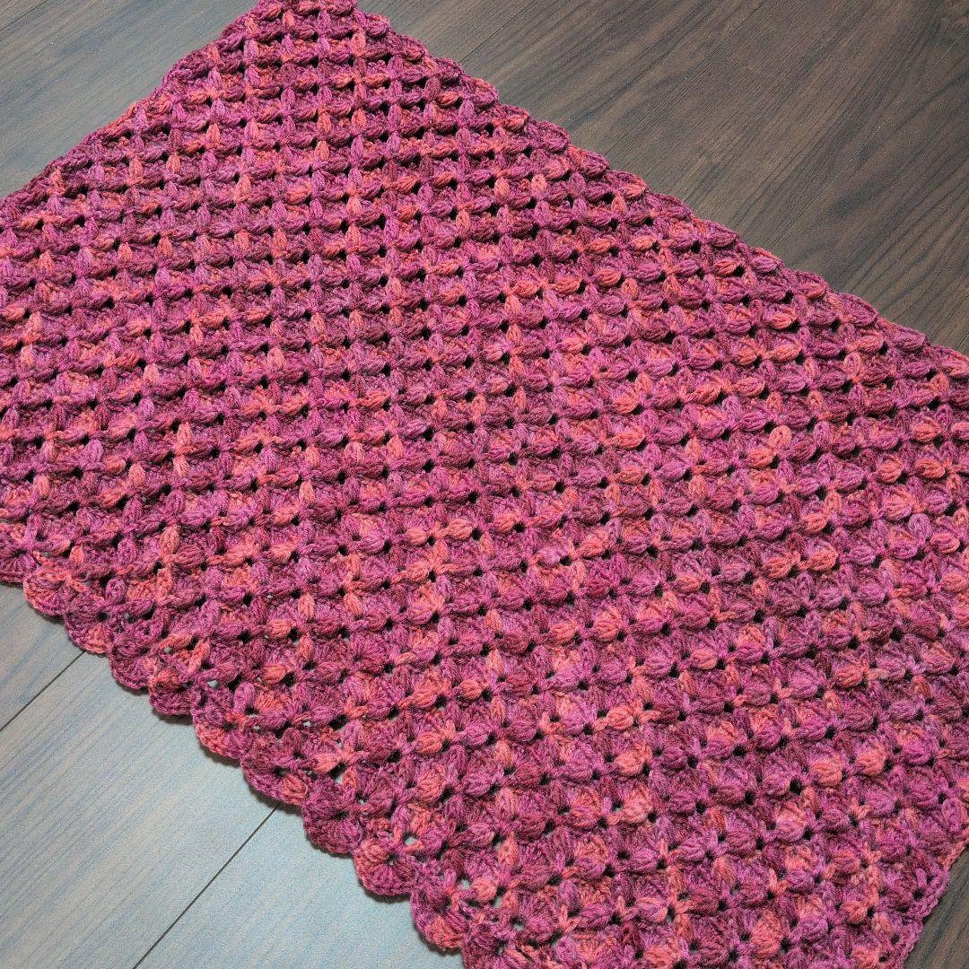 手編み ブランケット マルチカバー 115cm × 92cm 手編み ひざ掛け ブランケット インテリア雑貨 マルチカバー円形