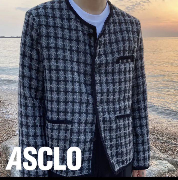 ≪超目玉★12月≫ ASCLO エジュクロ ツイードジャケット - ノーカラージャケット