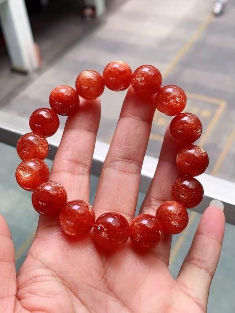 ⭐︎【極上品】天然サンストーン ブレスレット 14.5mm 66.88g
