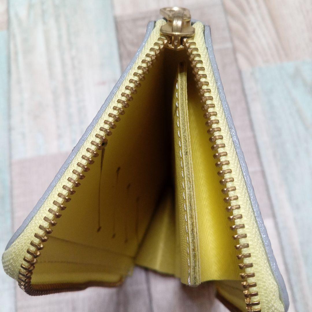 COTOCUL コトカル 小さい長財布 グレージュ レモンイエロー レザー