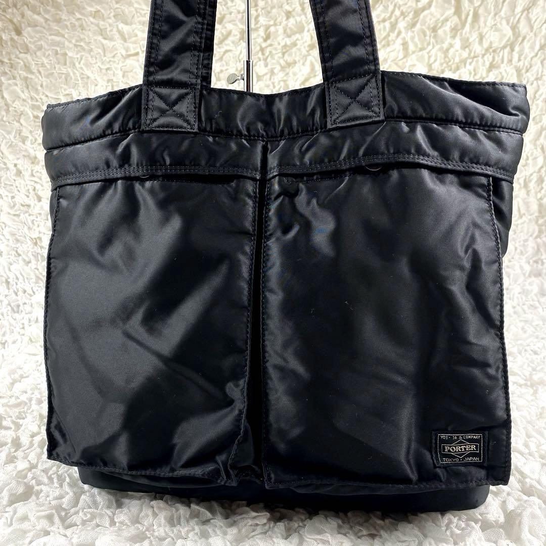 美品 PORTER トートバッグ タンカー 大容量 肩掛け可能 ブラック 黒
