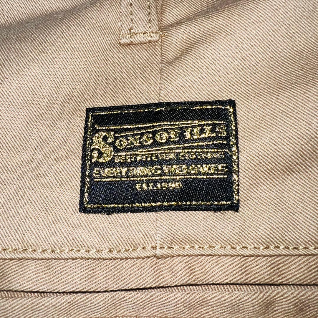 ILLS イルズ デザインチノパン 刺繍ロゴ ボトム ベージュ サイズXL ILLS イルズ デザインチノパン 刺繍ロゴ ボトム ベージュ サイズXL