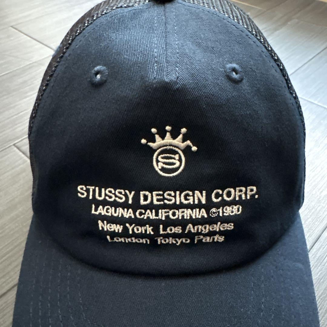 stussy キャップ メッシュキャップ ネイビー - メルカリ