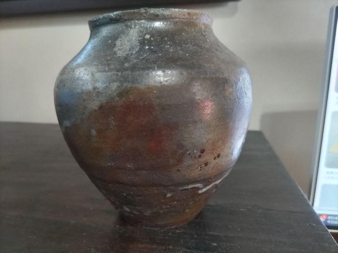 希少品！西岡小十　窯変壷（高15.3㎝）共箱・無傷