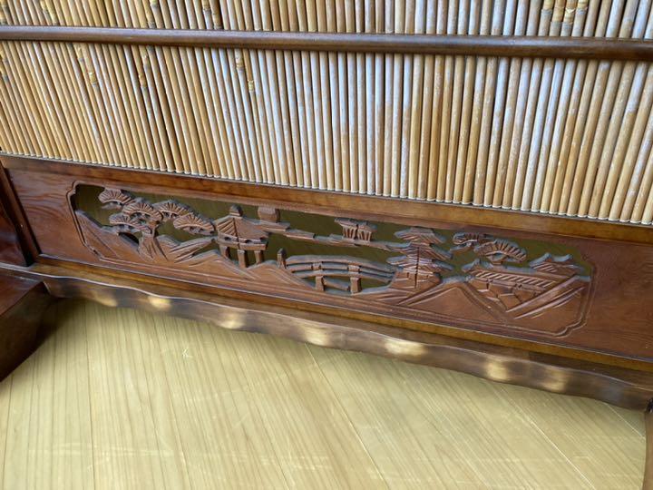 ブランドのギフト 伝統和風衝立(天然ヨシ入り)近江八景彫刻-直営店 大阪府 家具
